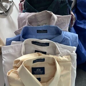 Dress Shirt - Blue, White, Cream, yellow, maroon striped, gap green plaid